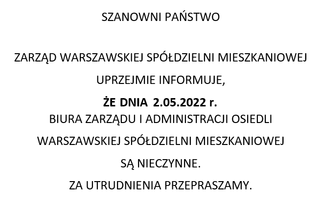 informacja 2 maja